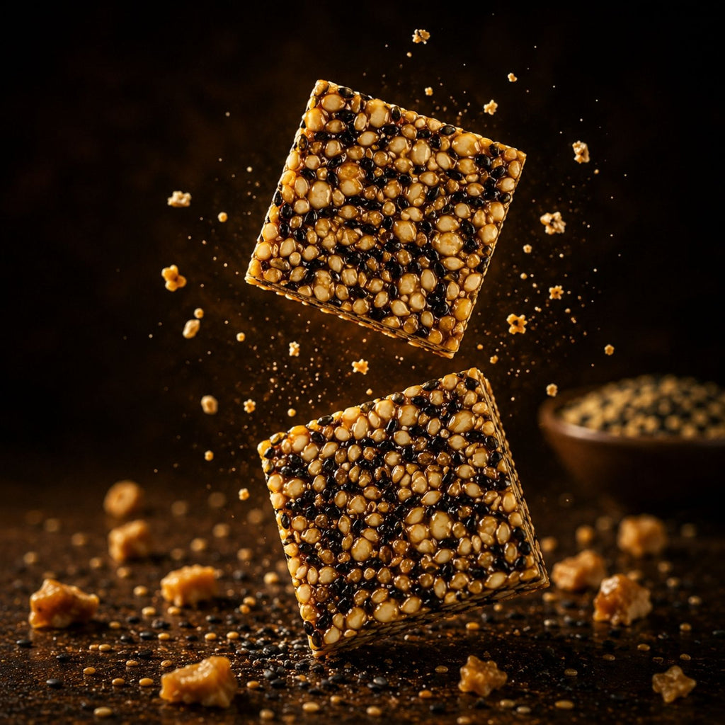 Golden and black til chikki - 60 grams