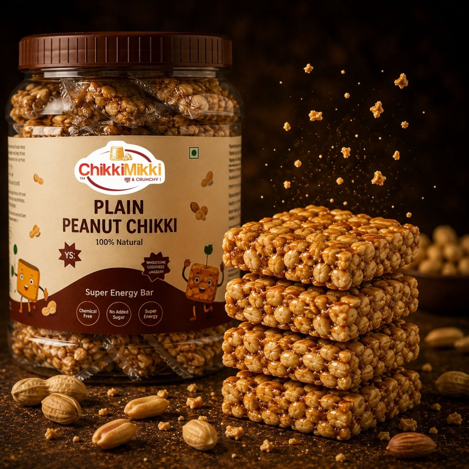 Full dabba peanut chikki - 60 pieces